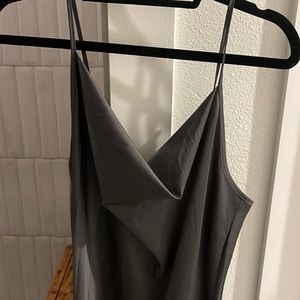 Grey Silk Slip Dress